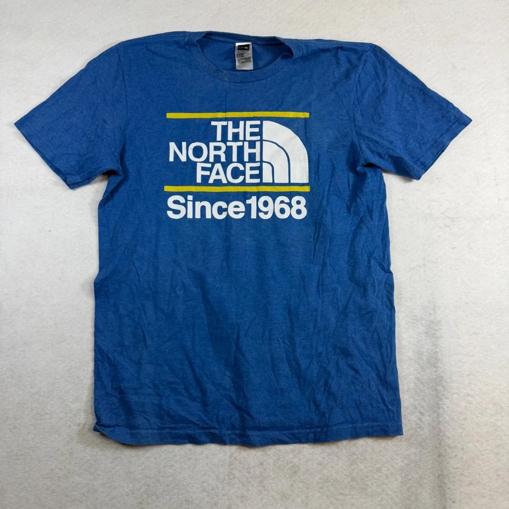 The North Face Mens Blue Since 1968 Graphic Logo T-Shirt Medium Short Sleeve Tee